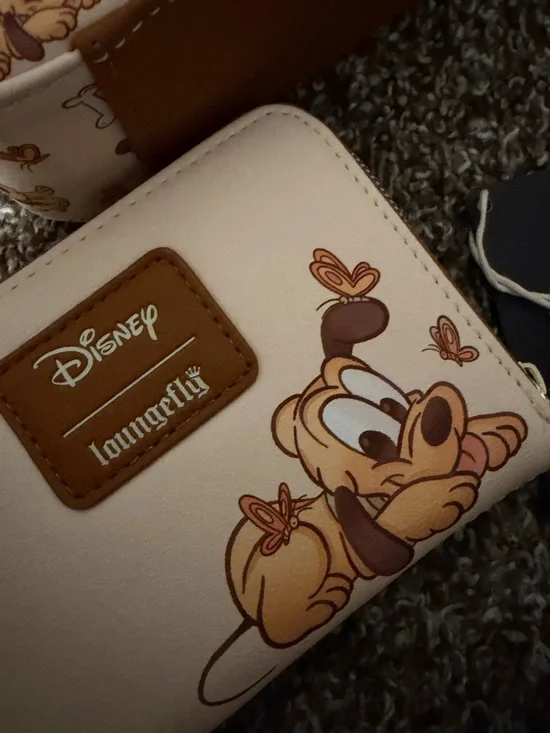 Disney Baby Pluto Loungefly Mini Crossbody & Wallet - Picture 7 of 8